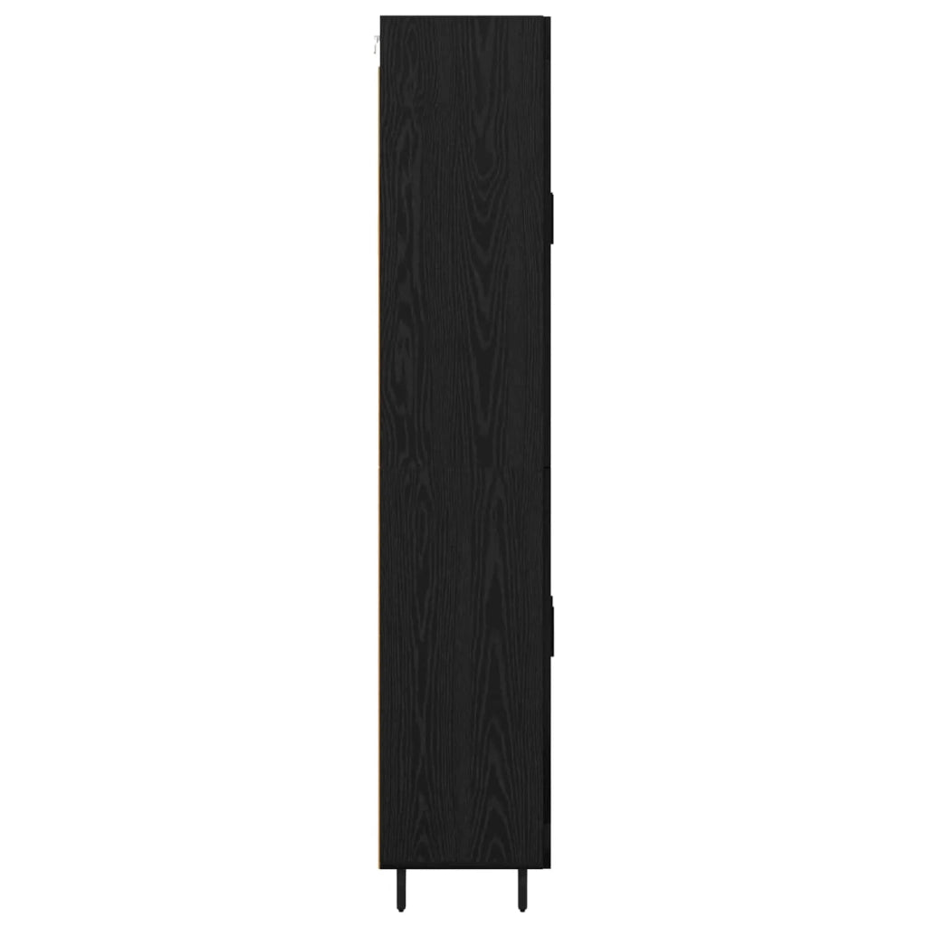 Credenza 2 pz | Madia | Buffet da pranzo | Armadio da pranzo Rovere Nero Legno multistrato