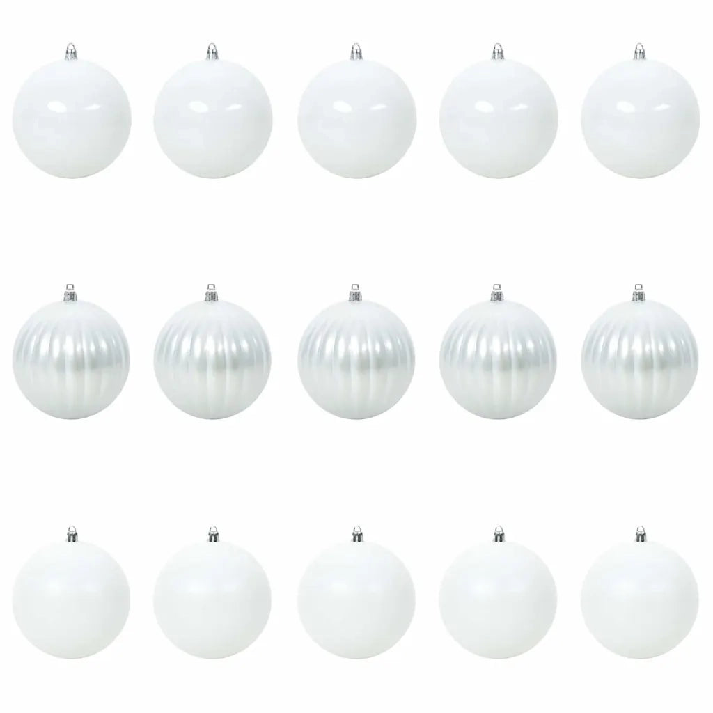 Set di Palle di Natale 15 pz-Decorazioni natalizie Bianco Plastica