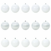 Set di Palle di Natale 15 pz-Decorazioni natalizie Bianco Plastica