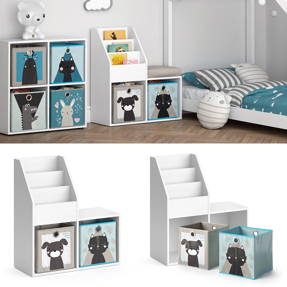 Vicco Libreria bambini Bianco 30.9 x 79 cm Mini, con 2 scatole pieghevoli opt.4