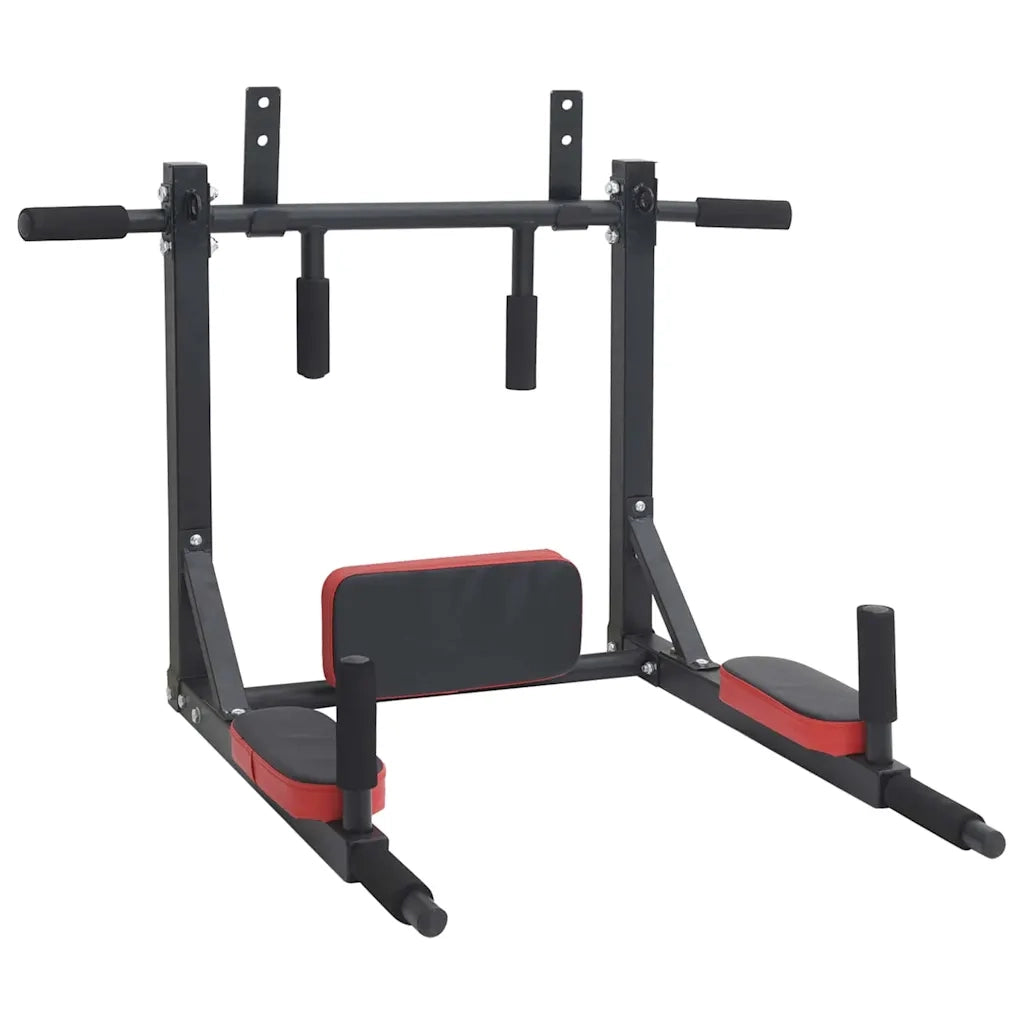 VidaXL Stazione per Trazioni e Dips Nero e Rosso 89 x 59 x 70 cm 42009160