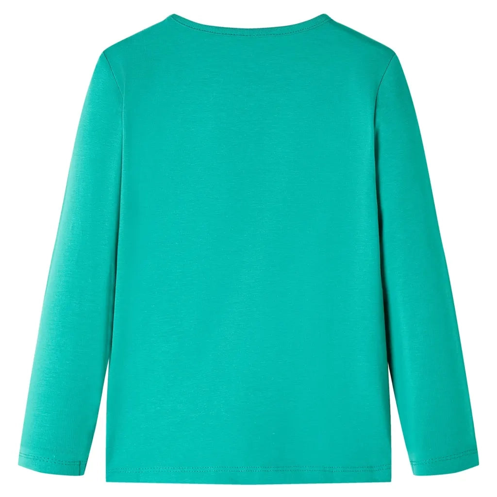 Maglietta Bambina Maniche Lunghe Verde Brillante 116 13581