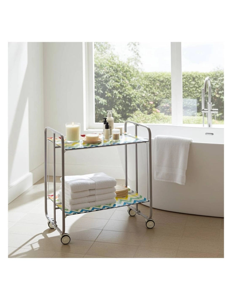 Carrello da cucina pieghevole grigio con ruote BAUHAUS 2 ripiani