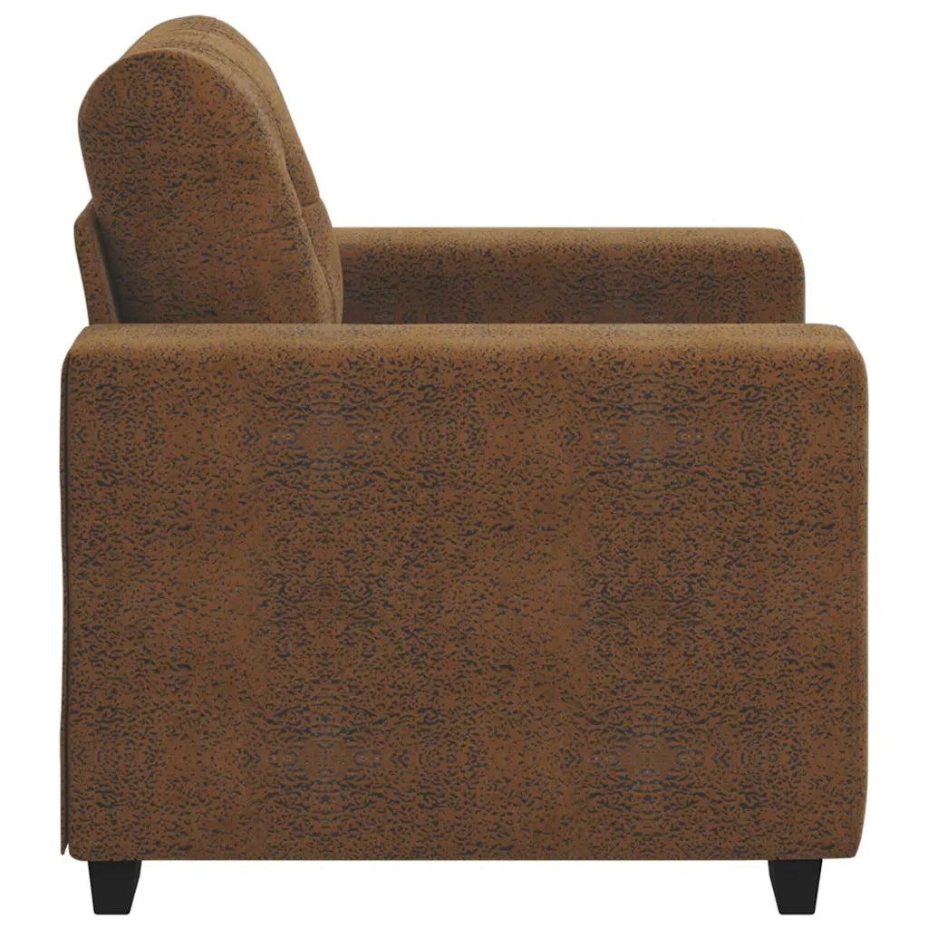 Poltrona Sofa con cuscino Marrone Pelle sintetica e Legno 4105108