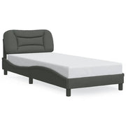 Letto singolo | Letto per adulti | Giroletto senza Materasso Hvar Grigio Scuro 90x190 cm Tessuto