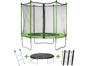 Trampolino "Yoopi" - Ø 2,44 m - con rete + scaletta + copertura + kit ancoraggio