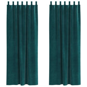 Tende Oscuranti | Tende Blackout 2 pz Verde Scuro 140 x 245 cm Velluto