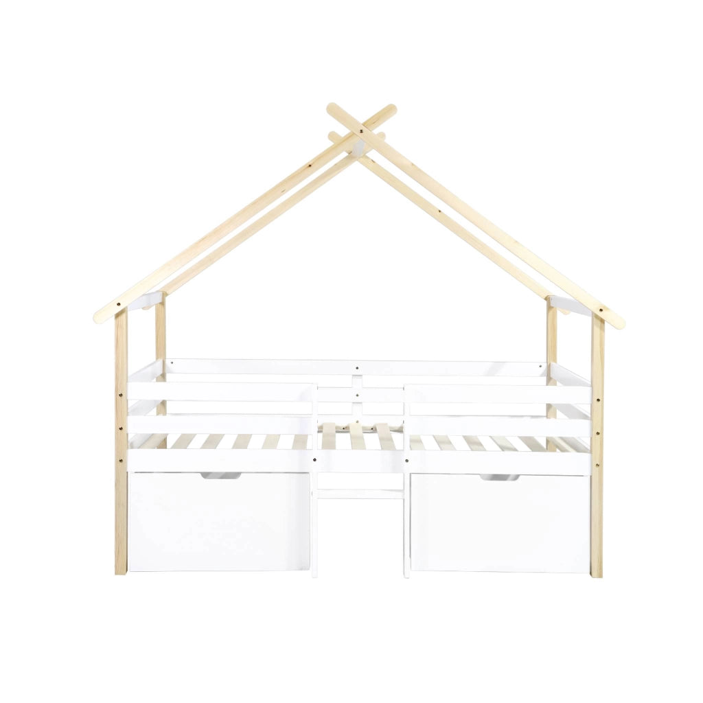 Letto per bambini 90 x 190 cm in legno di pino con rete a doghe