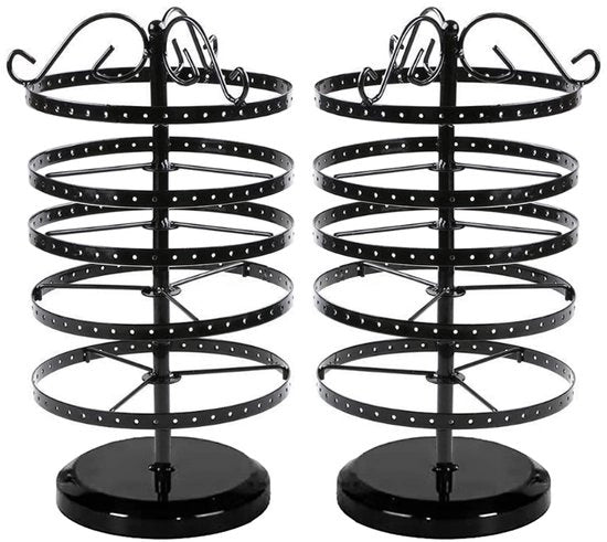 Organizzatore di gioielli adattabile in altezza - Sieradenrek - Ringenhouder - Custodia per bracciali - Organizzatore di gioielli - In acciaio inossidabile con pattini antiscivolo - Sieradenstandaard