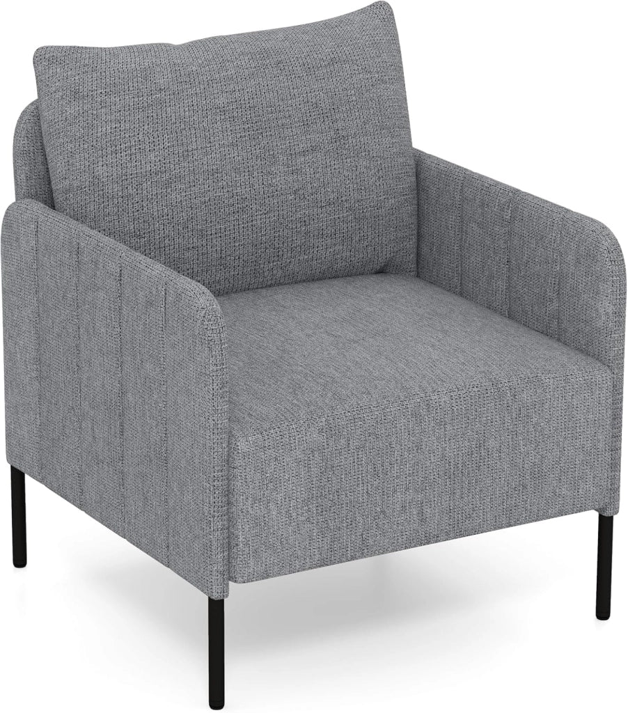 Poltrona Relax, Poltrona Singola in Chenille con Cuscino, Sedia da Soggiorno con Piedini Regolabili, Sedia Moderna per Camera da Letto, Studio, Portata 150 kg