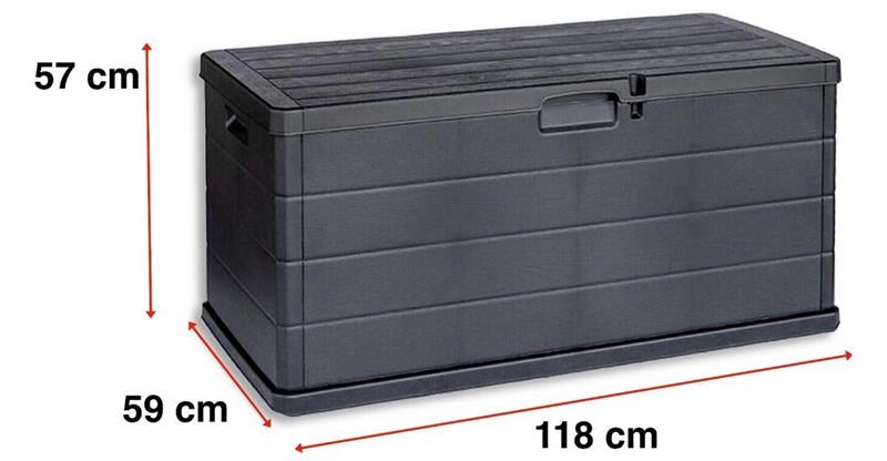 MAURY'S BAULE CASSAPANCA HARDWOOD 340 LT DA ESTERNO IN RESINA 118X59XH57 CM ANTRACITE