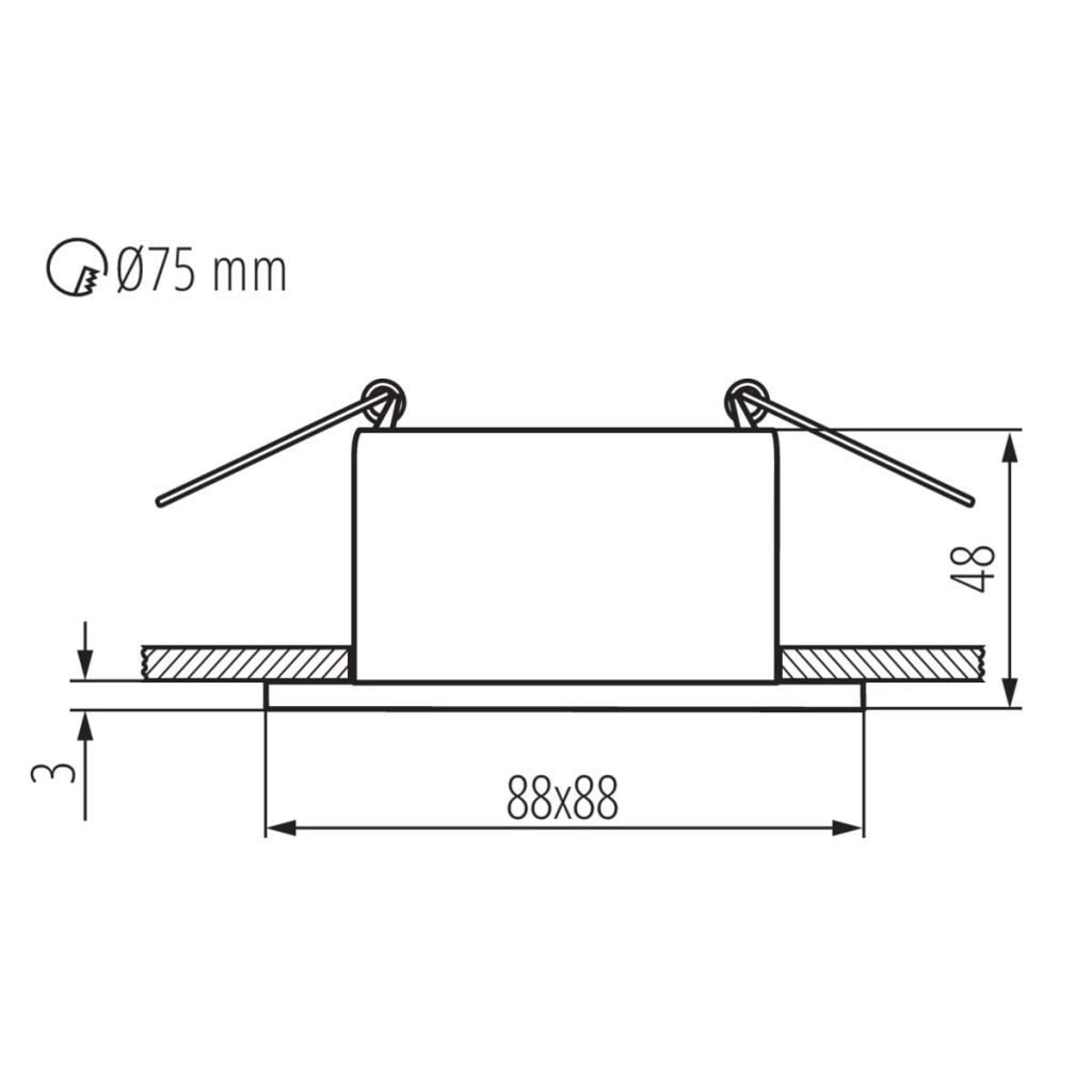 Kanlux GLOZO cornice faretto incasso quadrata nero-oro 10W GU10