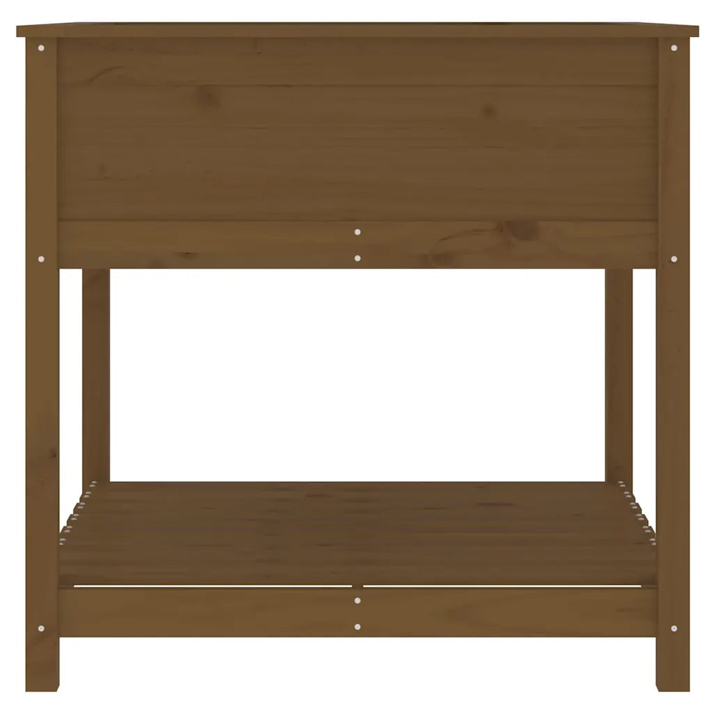 Fioriera con Mensola Ambra 82,5x82,5x81 cm Legno Massello Pino 823797