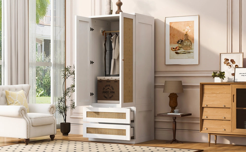 ARMADIO con doppie ante, 70 x 55 x 170 cm, Legno, Bianco