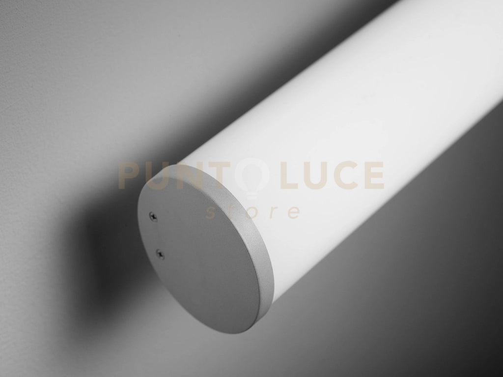 PIRGOS lampada tubo cilindrico da Parete/Soffitto 100 cm bianco in alluminio LED 3000k 2000lm 19,2w