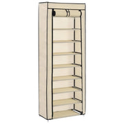 Scarpiera mobile contenitore per scarpe mobile ingresso/corridoio/soggiorno con coperchio 57 x 29 x 162 cm tessuto crema 02_0021407