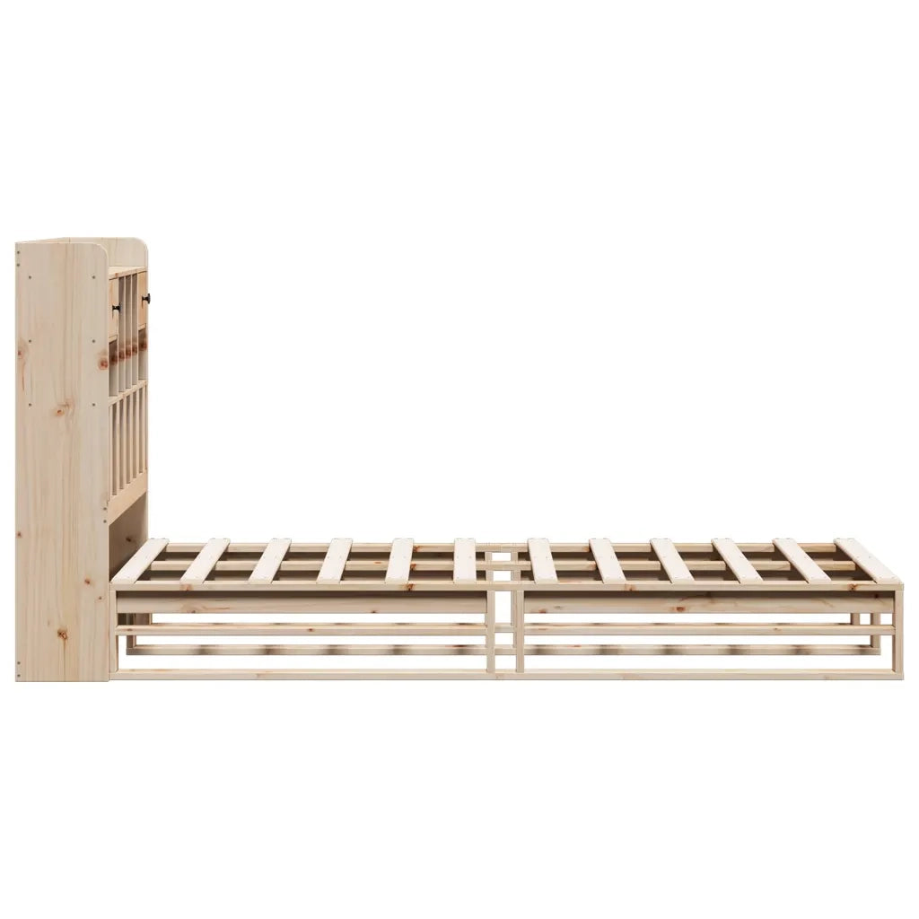 Letto Libreria senza Materasso 90x200 cm Legno Massello Pino