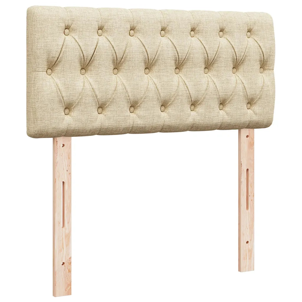 Struttura Letto Pouf con Materasso Crema 80x200 cm in Tessuto 3311502