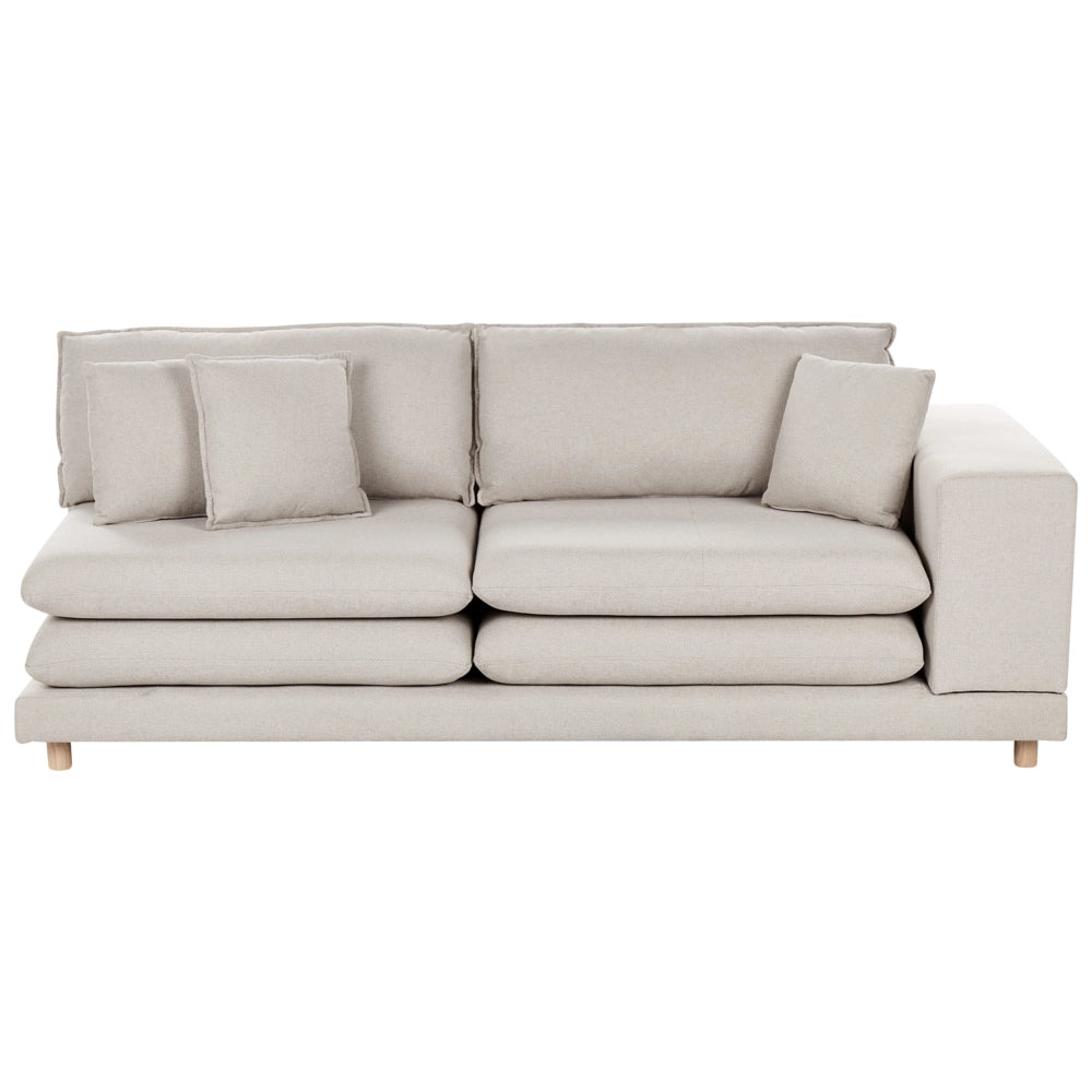Divano moderno modulare a 2 posti imbottito tessuto poliestere beige chiaro con schienale imbottito stile moderno classico