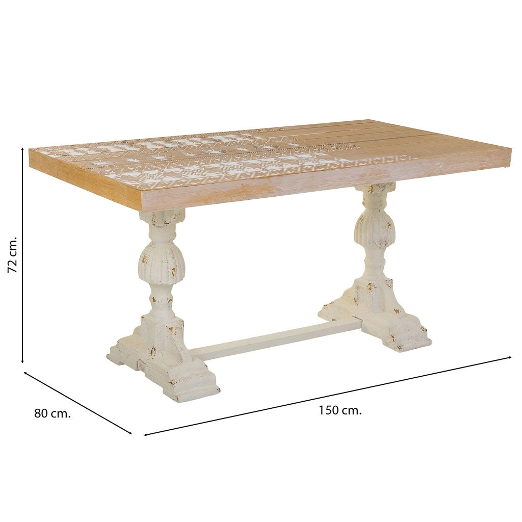 Tavolino da ingresso in legno marrone 150x80x72h cm