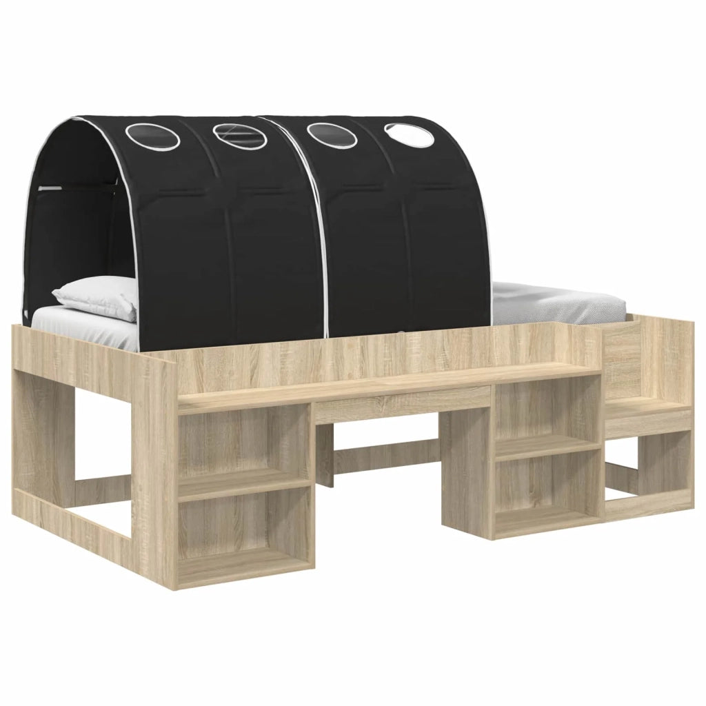 Letto con Tunnel 3 pz Rovere Sonoma e Nero Legno multistrato 3423628