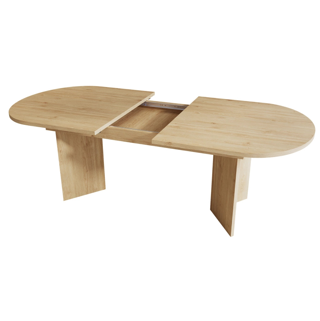Tavolo da pranzo allungabile in MDF effetto rovere; piano 18 mm