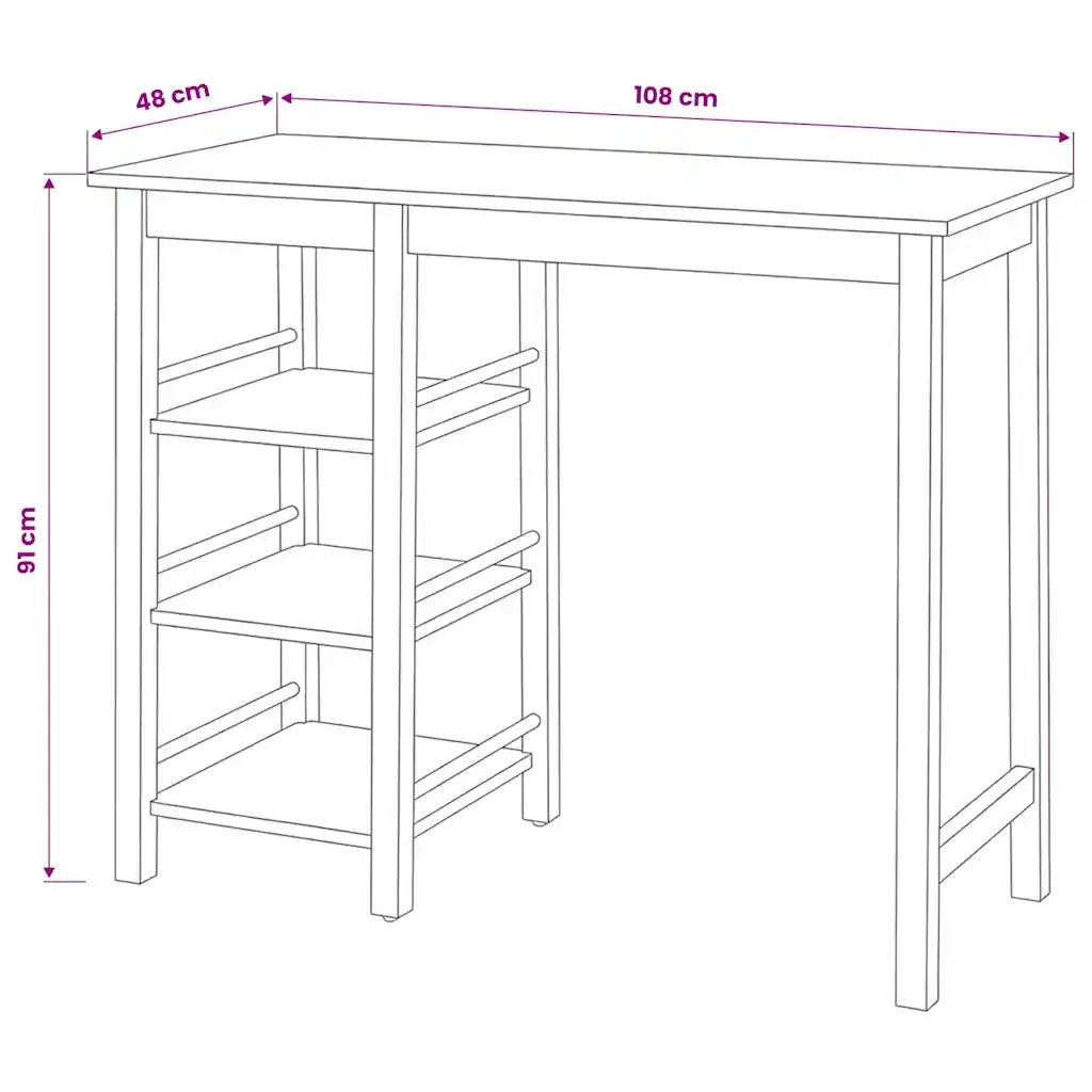 Set da Bar 3 pz in MDF Nero