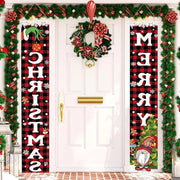 Decorazione di Natale per Porta - Drappo di Natale a Quadri - 180*30CM