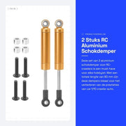 Demper di Shock 80mm in Alluminio - 2 Pezzi - Demper di Shock RC - Adatto per TRAXXAS SLASH 2WD - Assorbimento di Shock Effettivo - Peso Leggero 25g - Demper di Shock RC