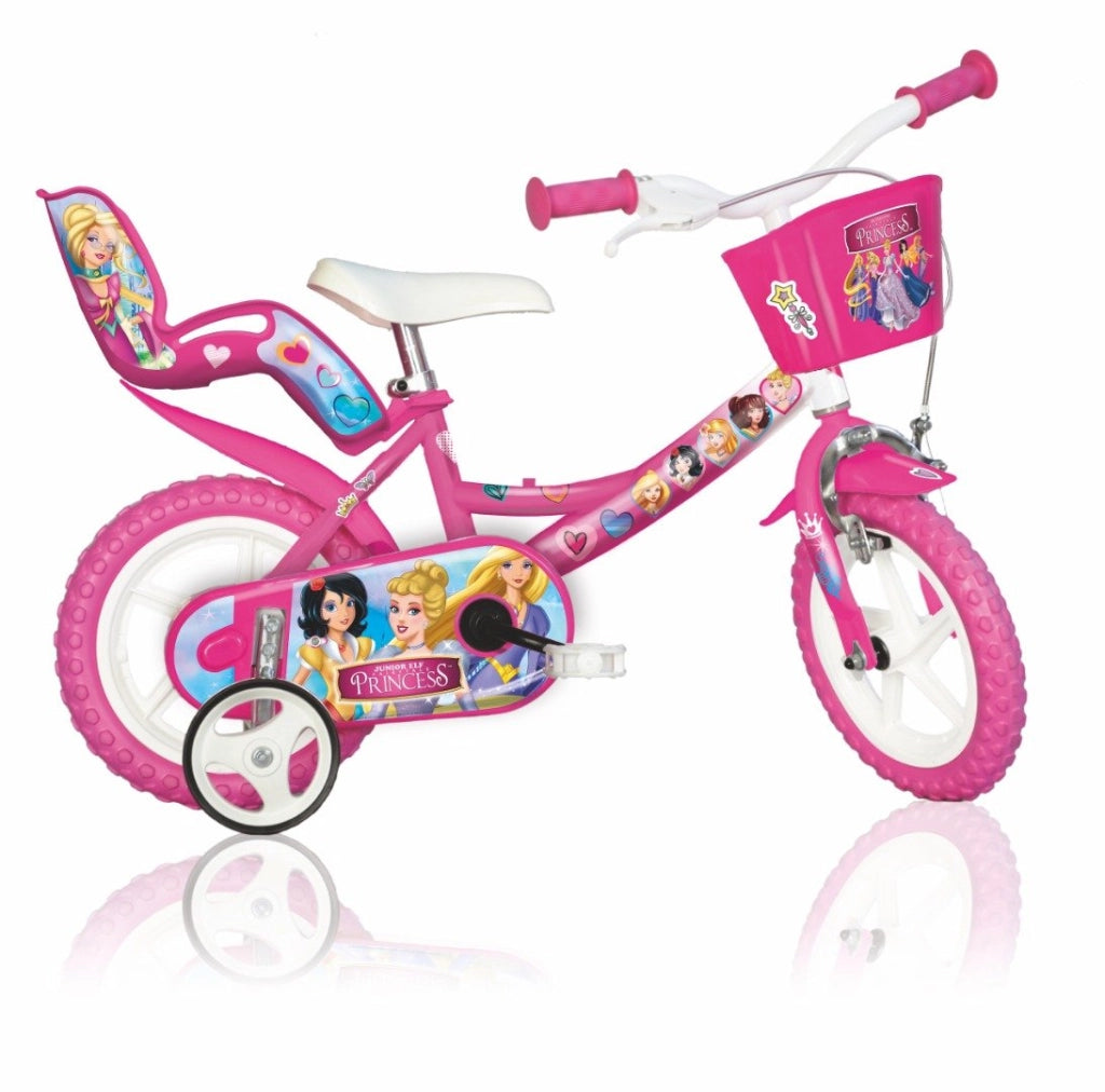 SCH PRINCESS 12", bicicletta per bambini, adatta a bambini tra i 3 e i 5 anni, per altezza tra 85 e 105 cm, cestino e po