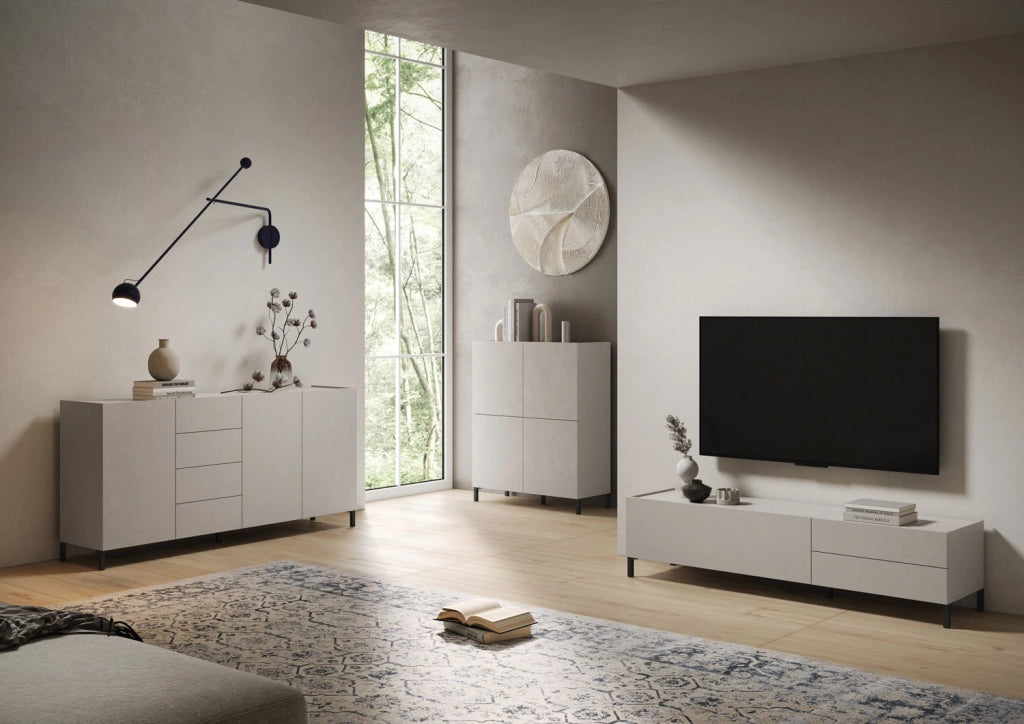 Madia 3 ante 130x40x84 cm Solaria cashmere