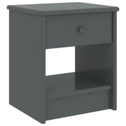 Comodino Grigio Scuro 35x30x40 cm in Legno Massello di Pino cod mxl 30486