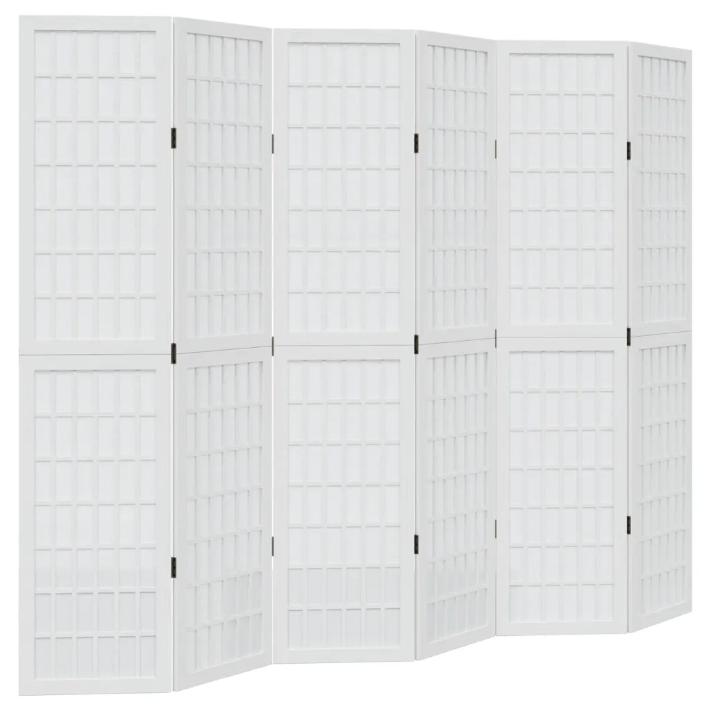 Divisorio Ambienti | Divider per stanze | Paravento 6Pannelli Bianco Legno Massello di Paulownia