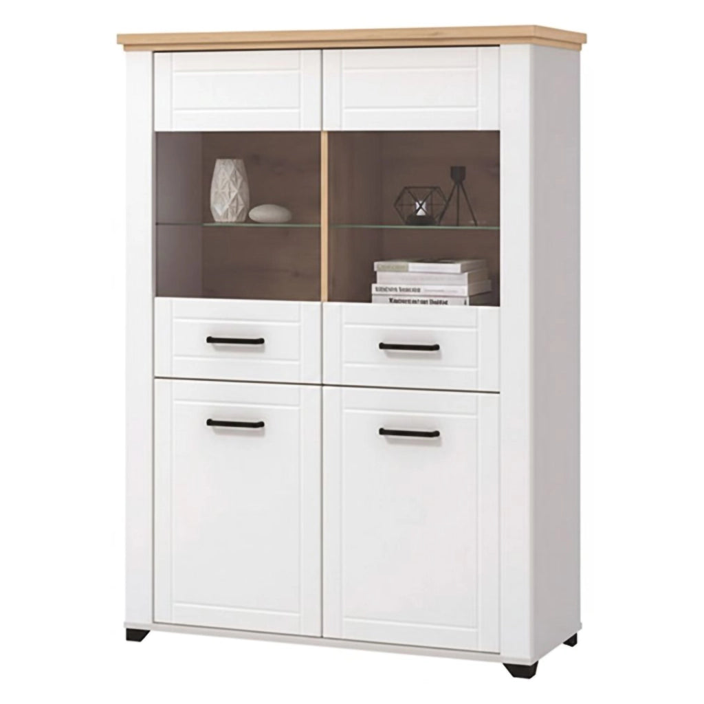 Mobile Espositore Sarconi, Vetrina 6 Ripiani, 103.5x41x143h cm Bianco