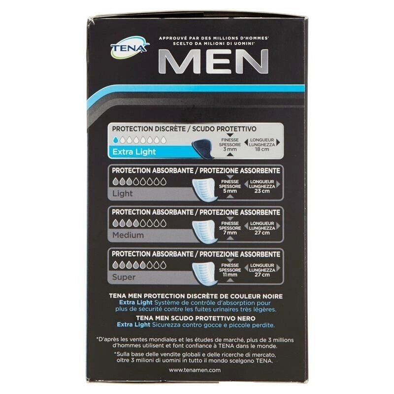 TENA MEN SCUDO PROTETTIVO ASSORBENZA EXTRA LIGHT PER PICCOLE PERDITE CONFEZIONE DA 14 ASSORBENTI
