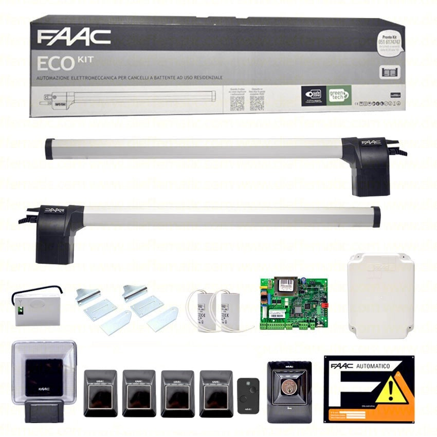 FAAC ECO KIT 105632445 230V + COPPIA DI FOTOCELLULE 785103 CANCELLO BATTENTE