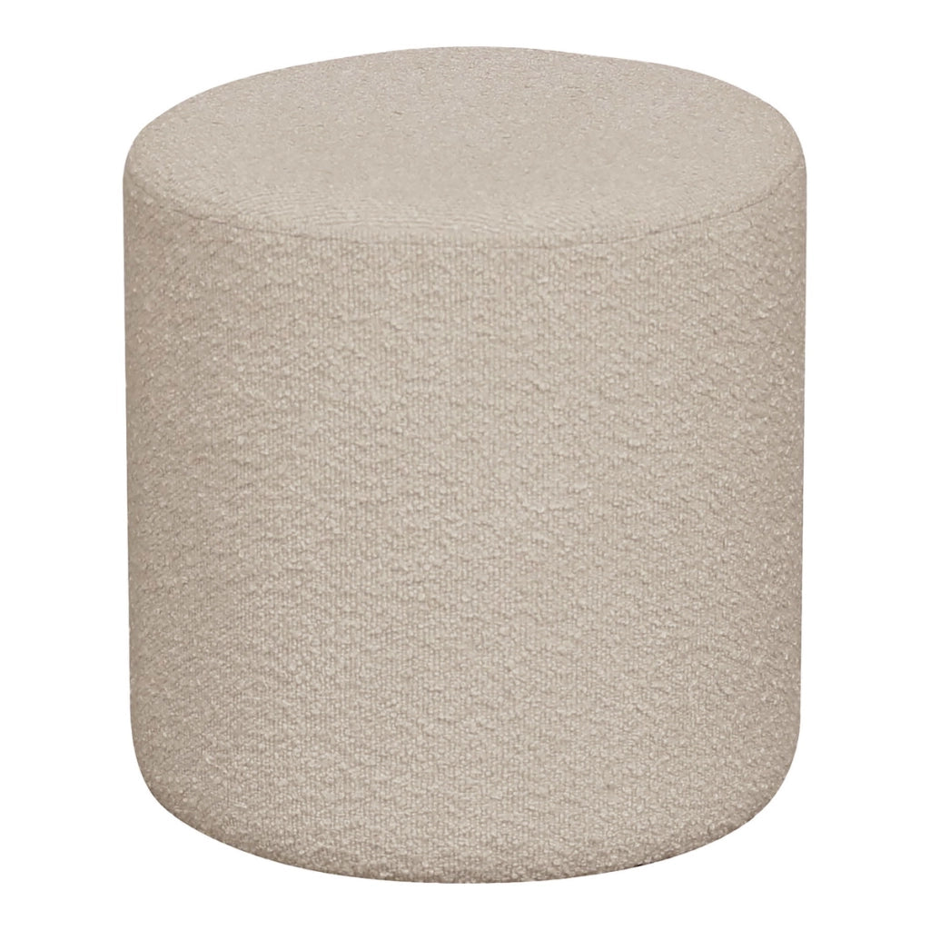 Pouf Ejby rotondo in bouclé beige ø34 cm