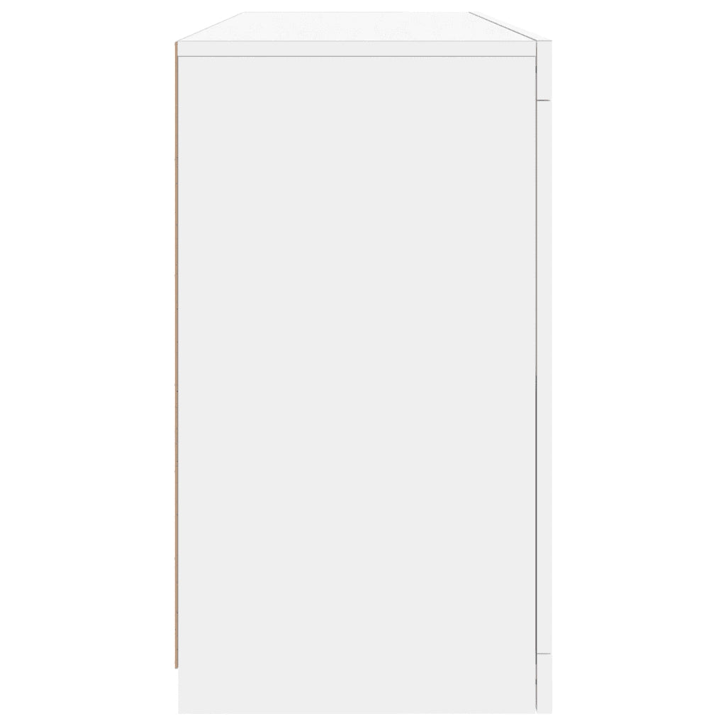 Credenza | Madia | Buffet da pranzo | Armadio da pranzo con Luci LED Bianca 142,5x37x67 cm