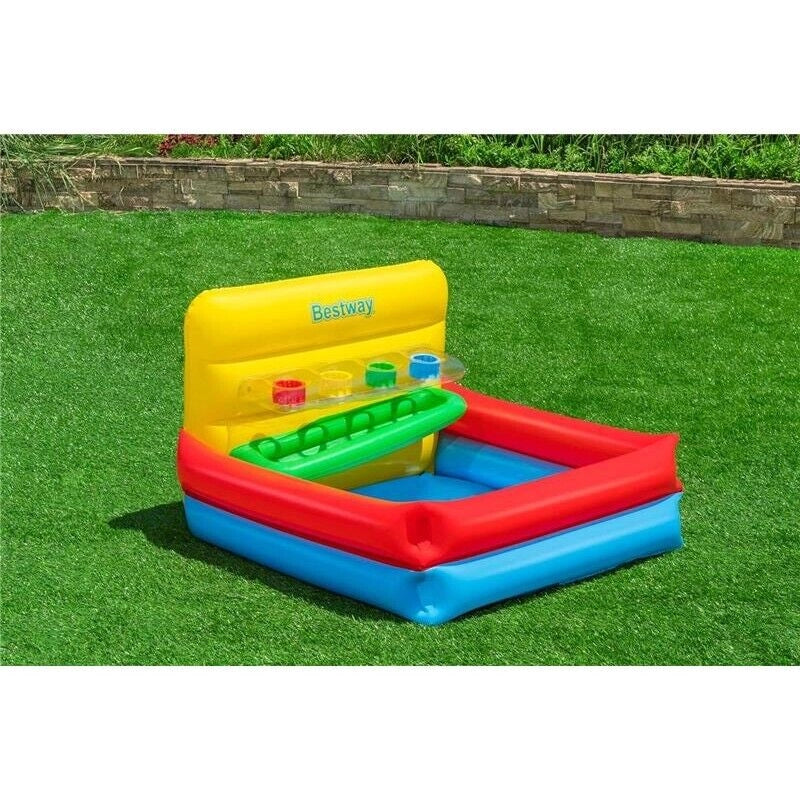 BESTWAY PISCINA CON PALLINE SORT 'N PLAY GIOCO EDUCATIVO 104X94X60 CM CON PALLINE 15 PZ GONFIABILE
