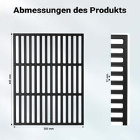 Griglia in ghisa per camino 30 x 44,5 cm, griglia in ghisa per barbecue a carbone e a gas, piastra in ghisa per carne, pesce, verdure