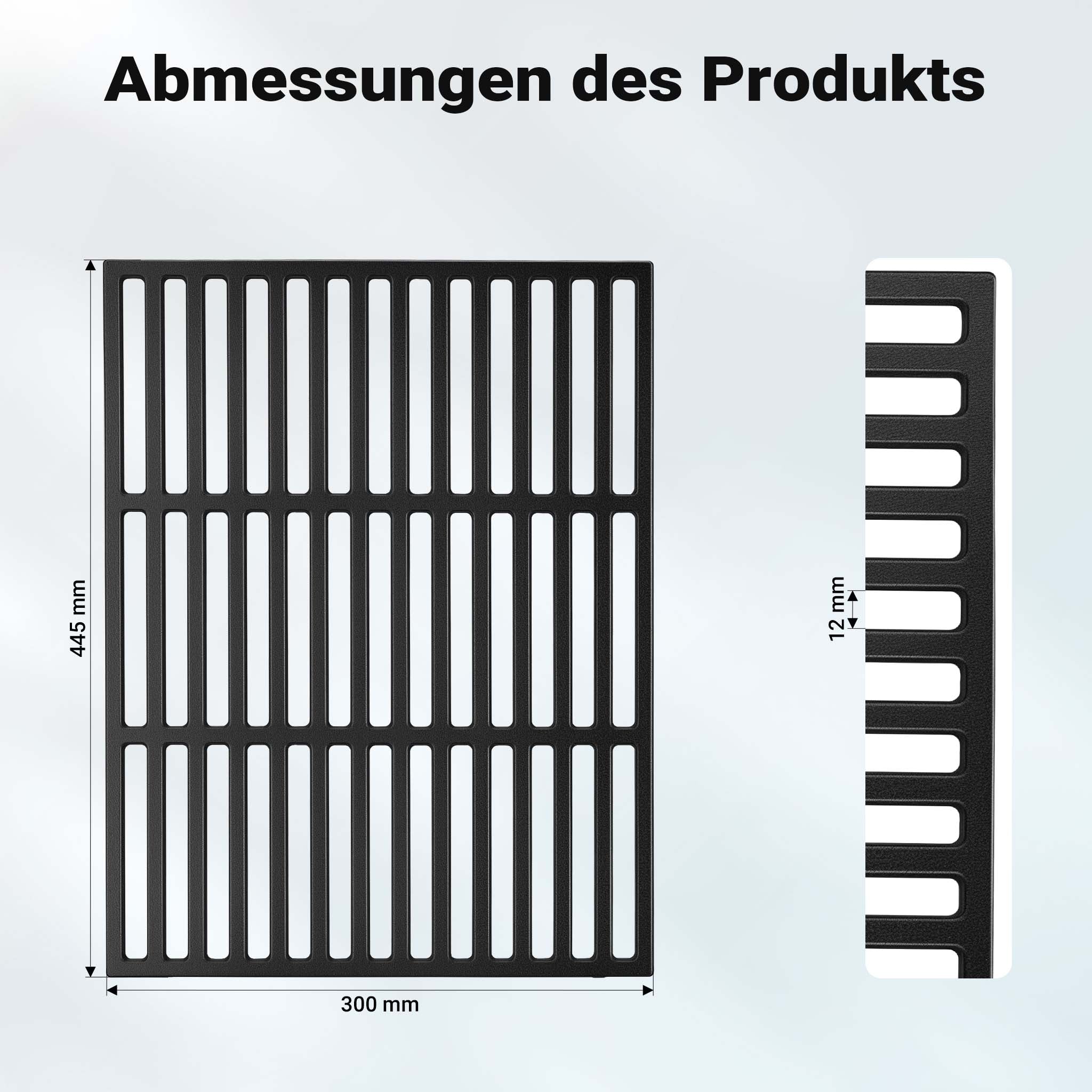 Griglia in ghisa per camino 30 x 44,5 cm, griglia in ghisa per barbecue a carbone e a gas, piastra in ghisa per carne, pesce, verdure
