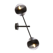 Applique Contemporaneo Yama Acciaio Nero 2 Luci E14 Ip20