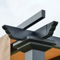 Pergola Gazebo da Giardino in Acciaio con Tende Regolabili 3x3m, Marrone Chiaro