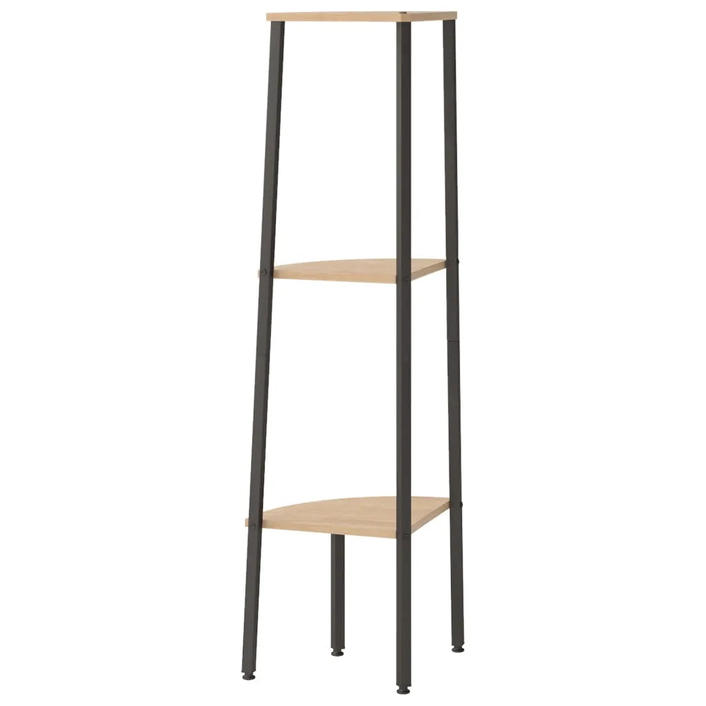 Scaffale Angolare 3 Livelli Marrone Chiaro Nero 45,5x31,5x120cm 336388