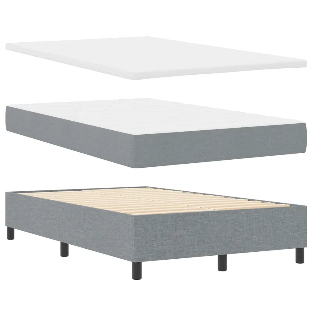 Letto a molle con materasso Grigio chiaro 120 x 190 cm Tessuto 3344051