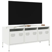 Mobile TV-Credenza TV-Console TV Bianco 101,5x39x43,5 cm in Acciaio Laminato a Freddo 475672