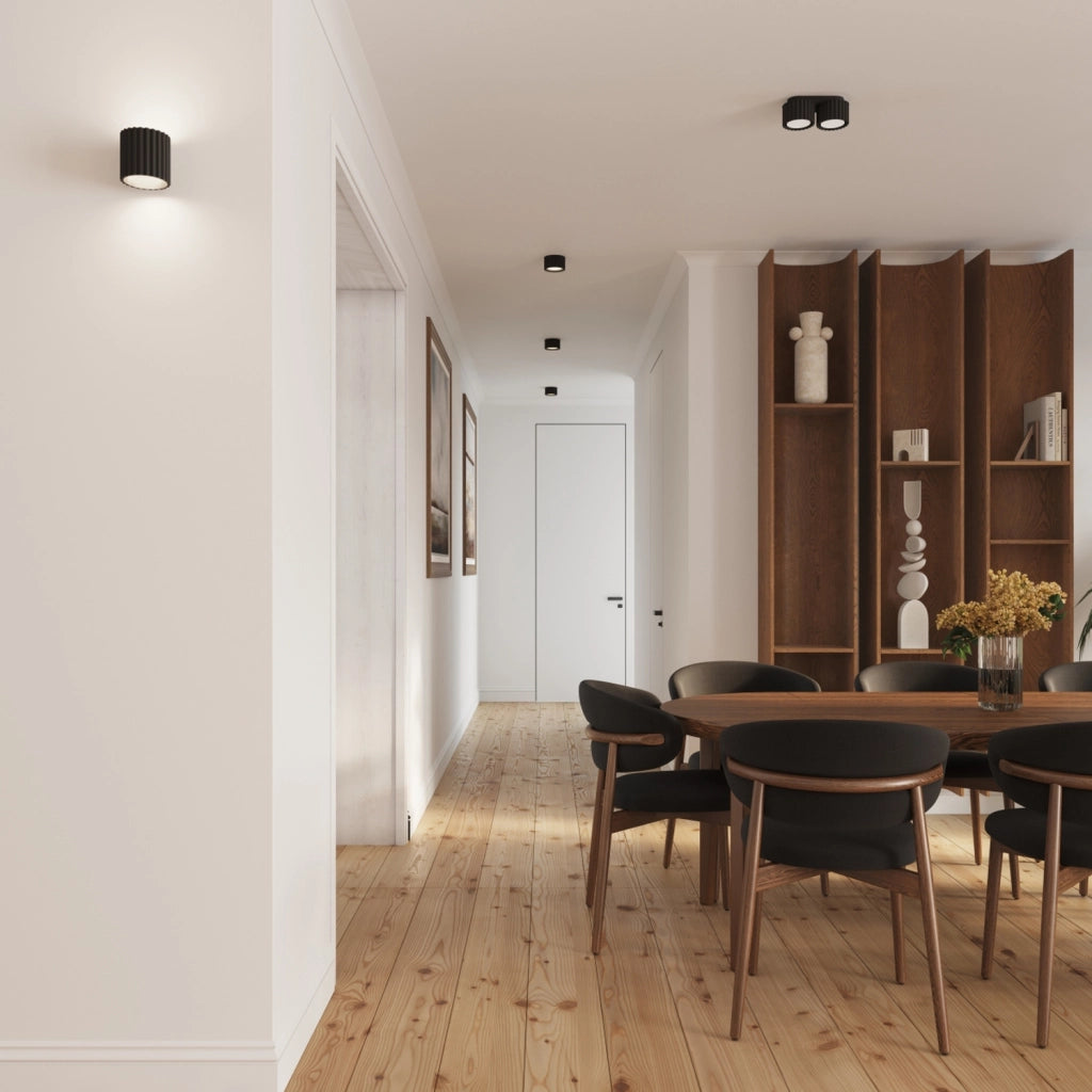 Plafoniera moderna nera ovale 21cm 2xGX53 VISTAO Pure Lume