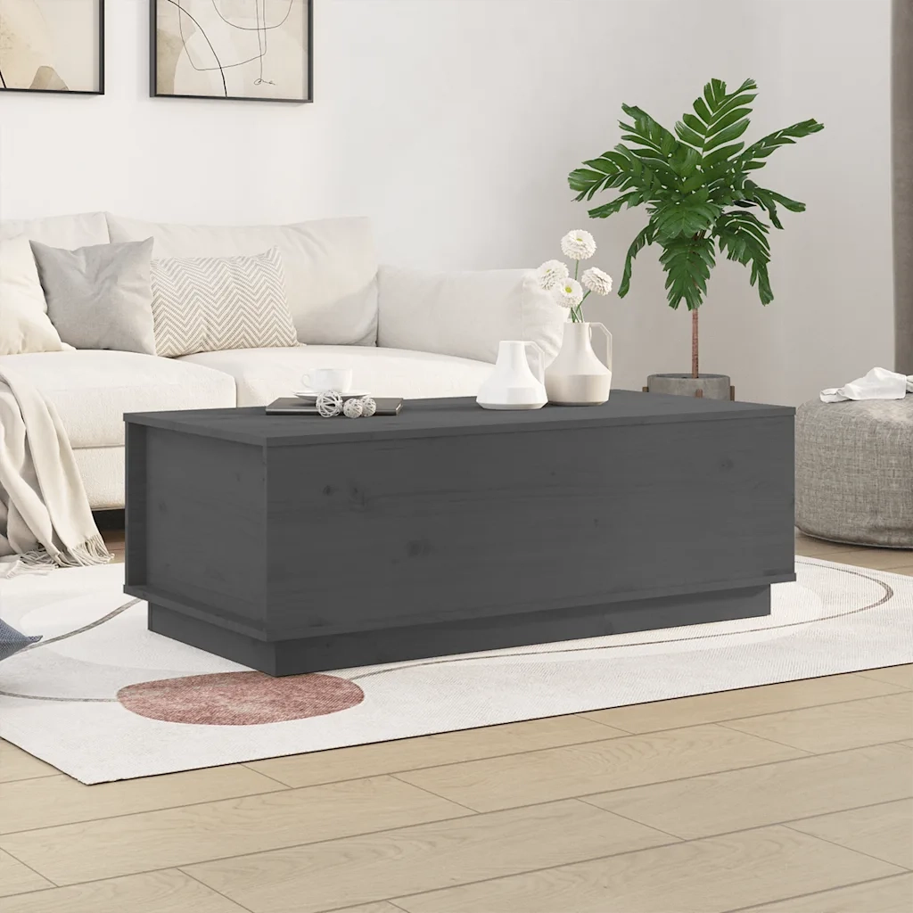 Tavolino da salotto | Tavolino da caff¨¨ | Tavolino da Soggiorno Grigio 100x50x35 cm Legno Massello di Pino