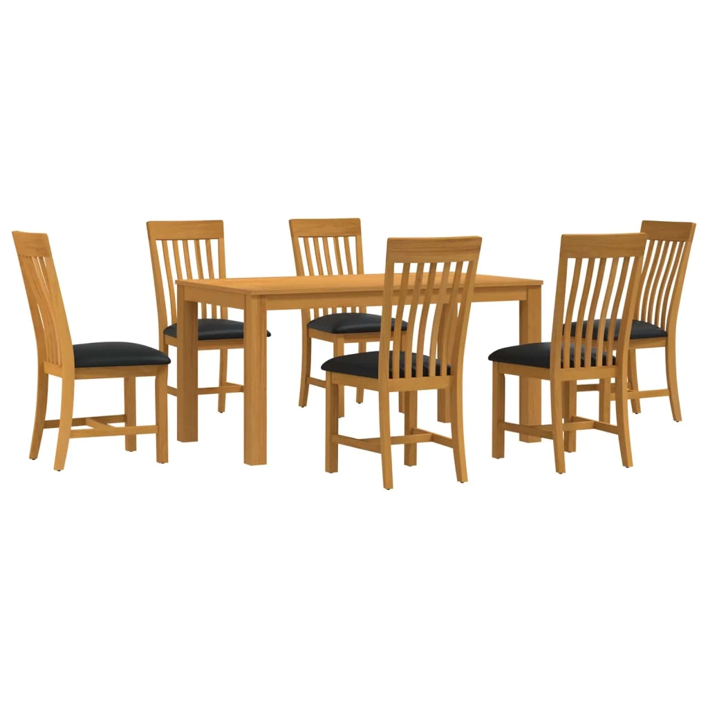 Set da pranzo 7 pz Nero Legno di Quercia Massello 3430376