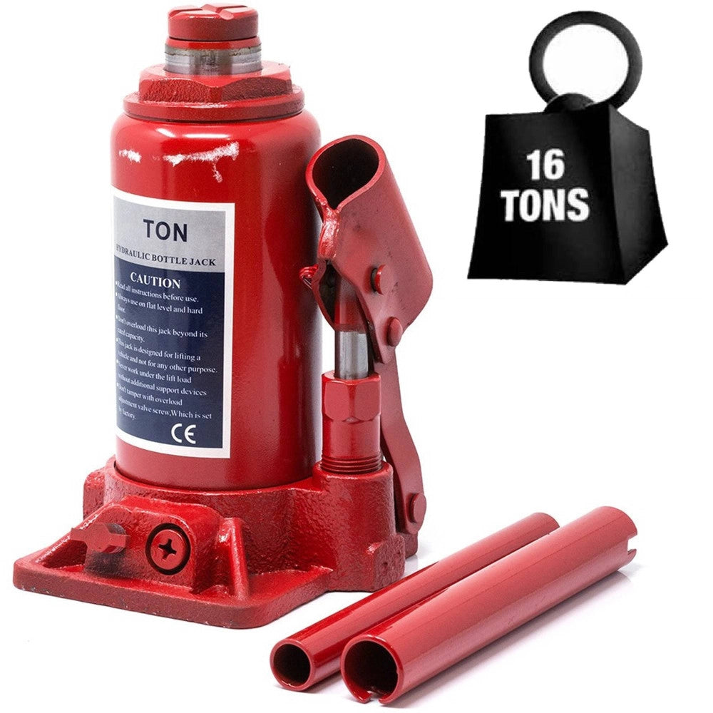 Trade Shop - Cric-sollevatore Crick Idraulico A Bottiglia 16 T Tonnellate Martinetto Manuale -